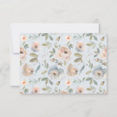 コテージガーデンパステルブルーピーチコーラルRSVPカード 出欠カード (裏面)