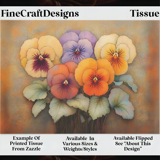 コテージガーデンパンジー、ヴィンテージEF8Rデコページ 薄葉紙