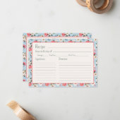 コテージガーデンフラワーズレシピカード ノートカード (正面/裏面インサイチュ)