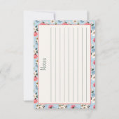 コテージガーデンフラワーズレシピカード ノートカード (裏面)