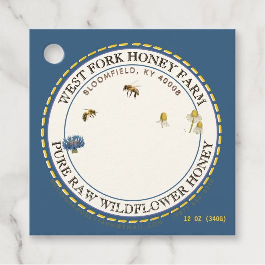 コテージガーデンワイルドメドウハニーハニービーズブルー フェイバータグ (正面)