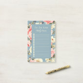 コテージガーデン花パタパーソナライズされたーン ポストイット (デスク上)