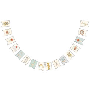 コテージキノコ木製玩具ベビー誕生日 バンティングフラッグ