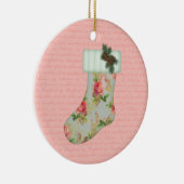 コテージクリスマスストッキングオーナメント セラミックオーナメント (右)