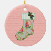 コテージクリスマスストッキングオーナメント セラミックオーナメント (裏面)