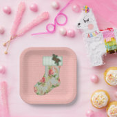 コテージクリスマスストッキング紙プレート ペーパープレート (パーティー)