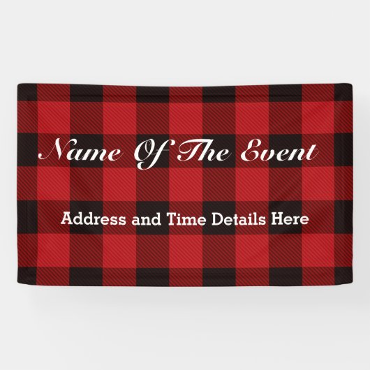 コテージクリスマスプレッドレッドバッファローランバージャック 横断幕 (横)