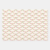 コテージクリスマスラッピング紙 – ガーランド ラッピングペーパーシート (正面)