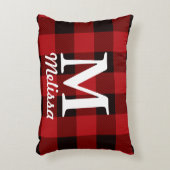 コテージクリスマスレッドバッファローランバージャックプレイド アクセントクッション (正面(垂直))