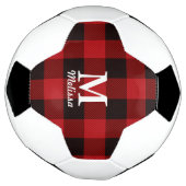 コテージクリスマスレッドバッファローランバージャックプレイド サッカーボール (回転)