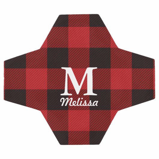 コテージクリスマスレッドバッファローランバージャックプレイド サッカーボール (フラット)