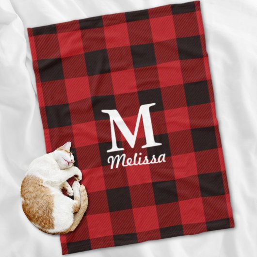 コテージクリスマスレッドバッファローランバージャックプレイド フリースブランケット