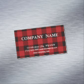 コテージクリスマスレッドバッファローランバージャックプレイド マグネット名刺 (インサイチュ)