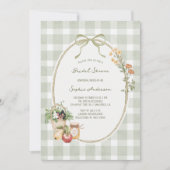 コテージグリーンギンガムのブライズシャワー 招待状 (正面)