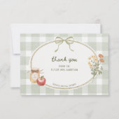 コテージグリーン ボウ フレーム ブライダルシャワー サンキューカード (正面)