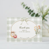 コテージグリーン ボウ フレーム ブライダルシャワー サンキューカード (スタンド正面)