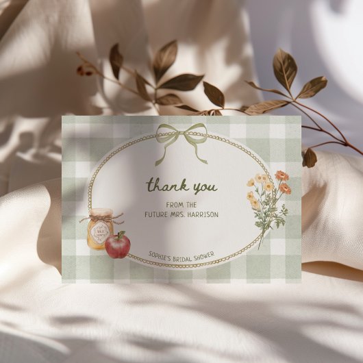 コテージグリーン ボウ フレーム ブライダルシャワー サンキューカード