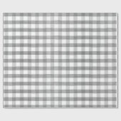 コテージグレイ白水色バッファローチェックギフト ラッピングペーパー (フラット)