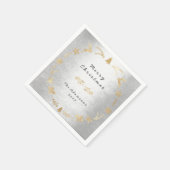 コテージグレーシルバーグラム金ゴールドクリスマス スタンダードカクテルナプキン (角)