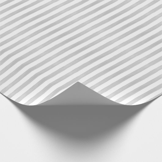 コテージグレー白水色ピンストライプの贈り物 ラッピングペーパー (角)