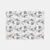 コテージコアお洒落アニマルプリント フリースブランケット (正面(横))