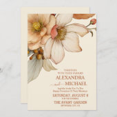 コテージコアお洒落ボタニカルワイルドフラワー結婚ズ 招待状 (正面/裏面)