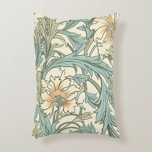 コテージコアのアートワーク自然な花のパターンBeige アクセントクッション (正面(垂直))