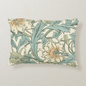 コテージコアのアートワーク自然な花のパターンBeige アクセントクッション (裏面)
