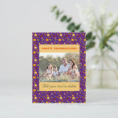 コテージコアの収穫の感謝の祈り紫 ポストカード (スタンド正面)