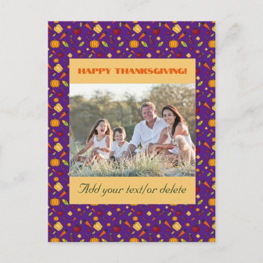 コテージコアの収穫の感謝の祈り紫 ポストカード (正面)