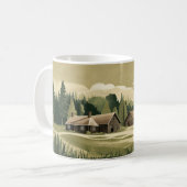 コテージコアの田舎のコテージ、農場、牧草地 コーヒーマグカップ (正面左)