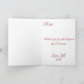 コテージコアの雪のクリスマス サンキューカード (内部)