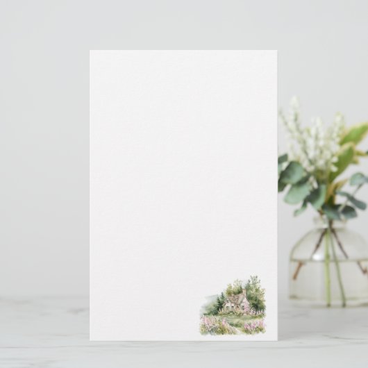 コテージコアウォーターカラーコテージ文房具 便箋 (スタンド正面)