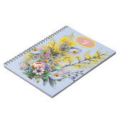 コテージコアウォーター春の花ブーケ ノートブック (左側)