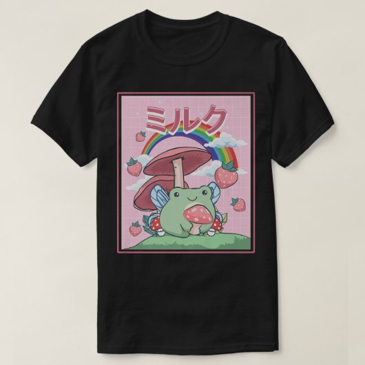 コテージコアエステティックかわいいフェアリーフロッグマッシュルーム Tシャツ (デザイン正面)