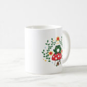 コテージコアエステティックかわいいフロッグオンマッシュルーム コーヒーマグカップ (正面右)