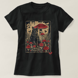コテージコアエステティックキャットトーストイレキノコ Tシャツ