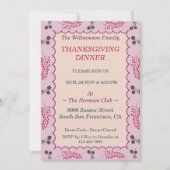 コテージコアエステティックサンクスギビングディナーパーティー 招待状 (正面)