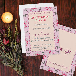 コテージコアエステティックサンクスギビングディナーパーティー 招待状