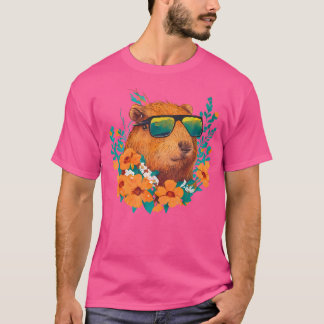 コテージコアエステティックサングラスキャピバラおもしろいロ Tシャツ