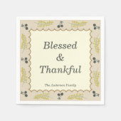 コテージコアエステティック感謝祭パーソナライズ スタンダードカクテルナプキン (正面)