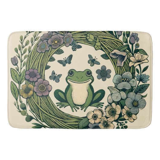コテージコアエルフワイルドフラワーズ バスマット (正面)