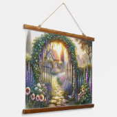 コテージコアエンチャントガーデンパスウェイ 吊り下げ型タペストリー (傾斜あり)