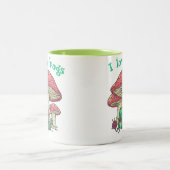 コテージコアカエル編み物アンダーマッシュルーム ツートーンマグカップ (中央)