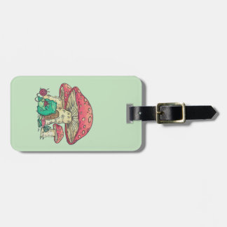 コテージコアカエル編み物アンダーマッシュルーム ラゲッジタグ