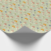 コテージコアカラフルマッシュルームパターン ラッピングペーパー (角)