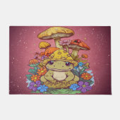 コテージコアガエルの花キノコ ドアマット (正面)