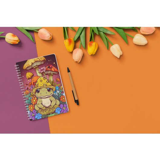 コテージコアガエルの花キノコ ノートブック