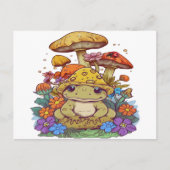コテージコアガエルの花キノコ ポストカード (正面)