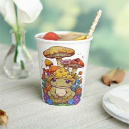 コテージコアガエルの花キノコ 紙コップ
